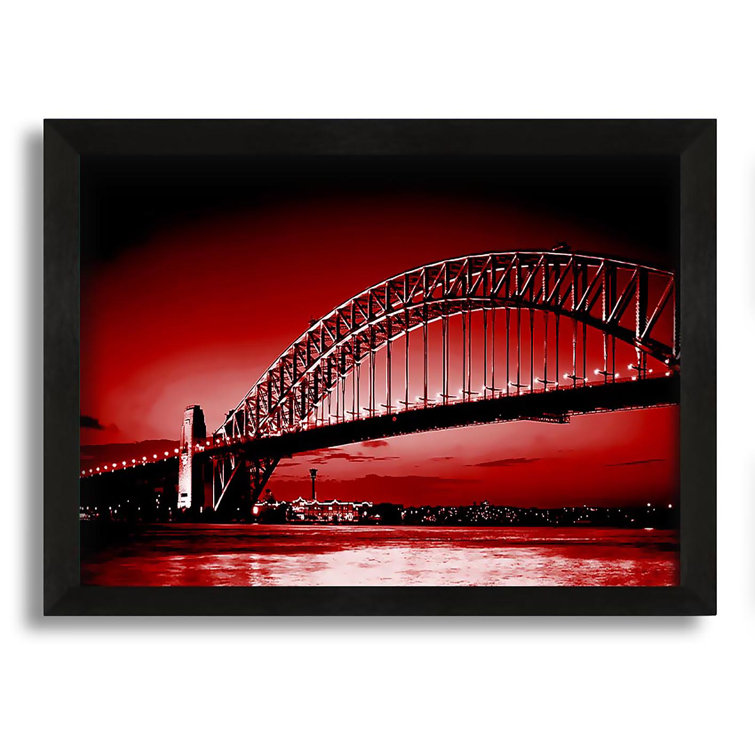 Brayden Studio Sydney Harbour Bridge Red Single Picture Frame Photograph on Canvas Wayfair.co.uk